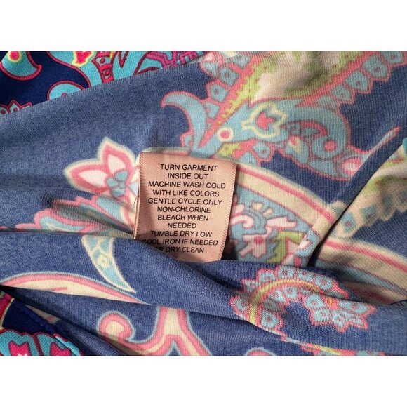 Philosophy Republic Sleeveless Paisley Maxi Stretch Dress Long Boho Slit Button - Picture 9 of 16